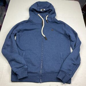 Kazane Mens Full Zip Hoodie Blue Long Sleeve Hooded Sweatshirt Jacket LARGE